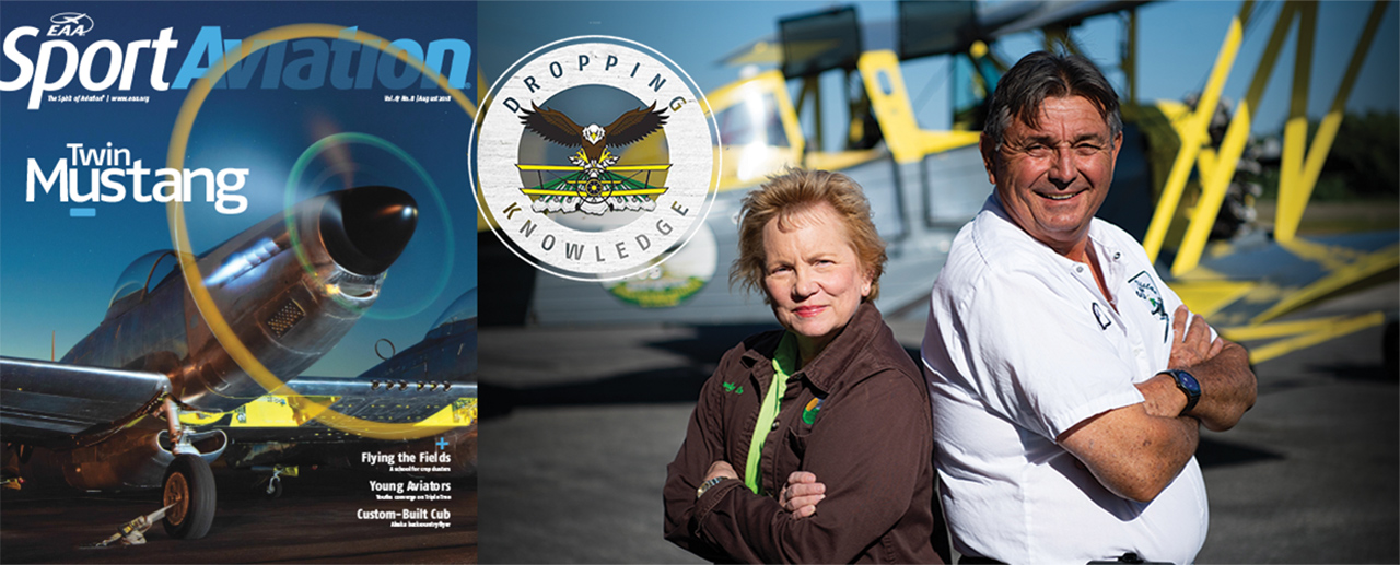 Randy and Beverly Berry with AgCat aircraft from Sport Aviation Magazine, August 2018